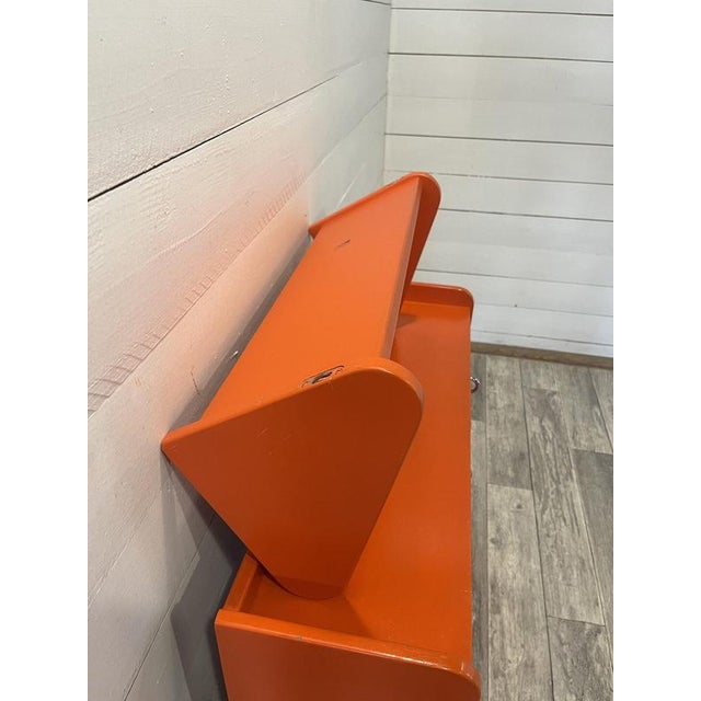 Wood Vintage Orange Hallway Set from Meblo, 1970, Set of 5 For Sale - Image 7 of 12