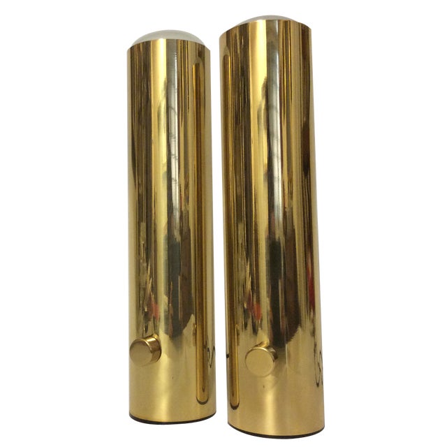 Italian Brass Lamps in the style of Gaetano Sciolari, 1980s, Set of 2 For Sale