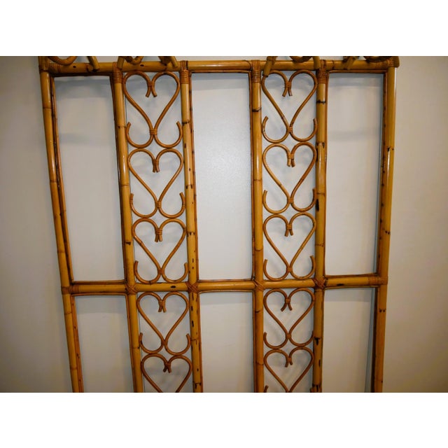 Vintage Bamboo and Wicker Wall Coat Rack, 1960s For Sale - Image 4 of 17