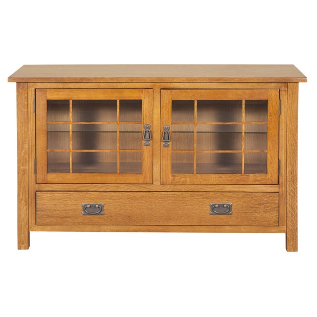 Brown Mission Quarter Sawn Oak 48" Tv Stand For Sale - Image 8 of 15