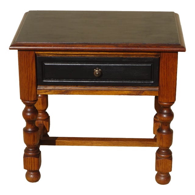 Vintage Bedside Table in Oak, 1980s For Sale