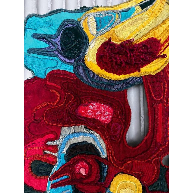 Artist unknown Netherlands 1950-1960 H 185cm W 72cm A remarkable and highly individual CobrA-style abstract textile wall...