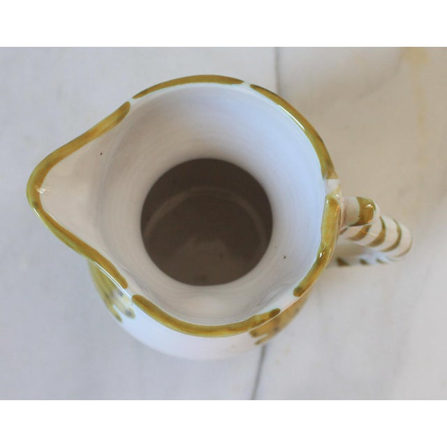 Green Vintage Italian Ceramic Cat Pitcher For Sale - Image 8 of 11