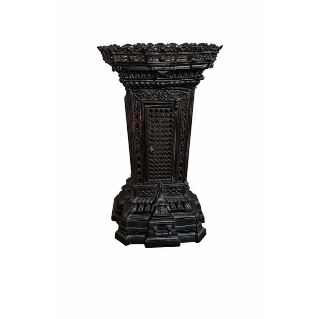 This exceptional 19th-century French cast-iron column stove was produced by the historic Faure Revin foundry, renowned for...