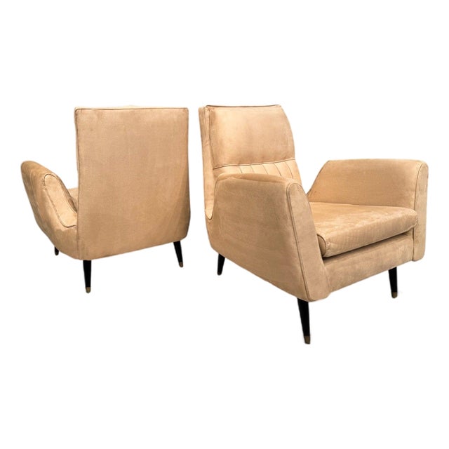 Armchairs in Hardwood & Suede, Giuseppe Scapinelli, 1950s - Lot 544A For Sale