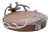St. Anton Wood & Pewter Wine Coaster with Stag Head Design For Sale