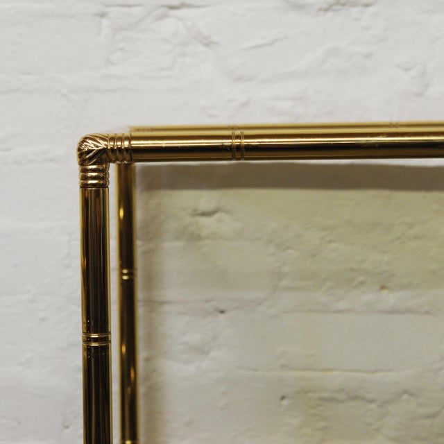 Textile Vintage Hollywood Regency Brass and Faux Bamboo Telephone Seat, 1970s For Sale - Image 7 of 14