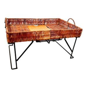 Raised Basket Tray With Wooden Board