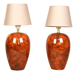Porcelain Table Lamps from Benab, Sweden, Set of 2