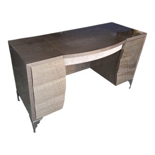 Contemporary Italian Vanity by Rossetto Armobile With Flip-Top Mirror and Chrome Legs For Sale