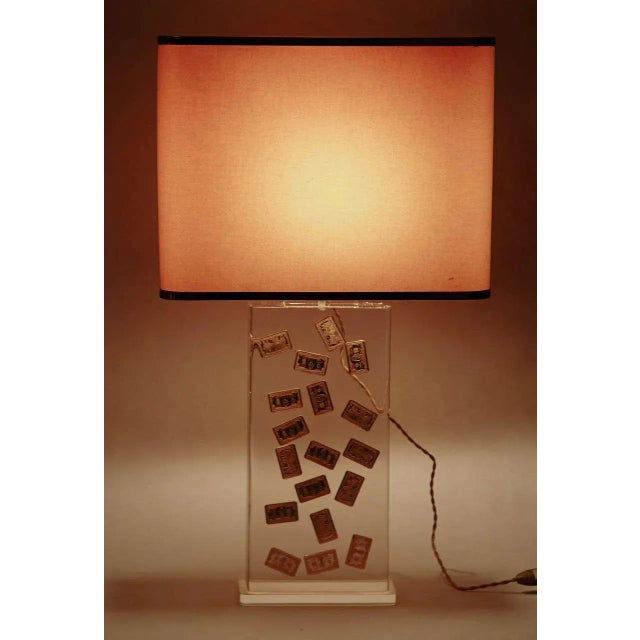Table Lamp with Inclusions in Acrylic Glass from Maison Romeo, 1980s For Sale - Image 9 of 12