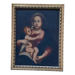 Madonna with Child, 1700s, Oil on Canvas For Sale