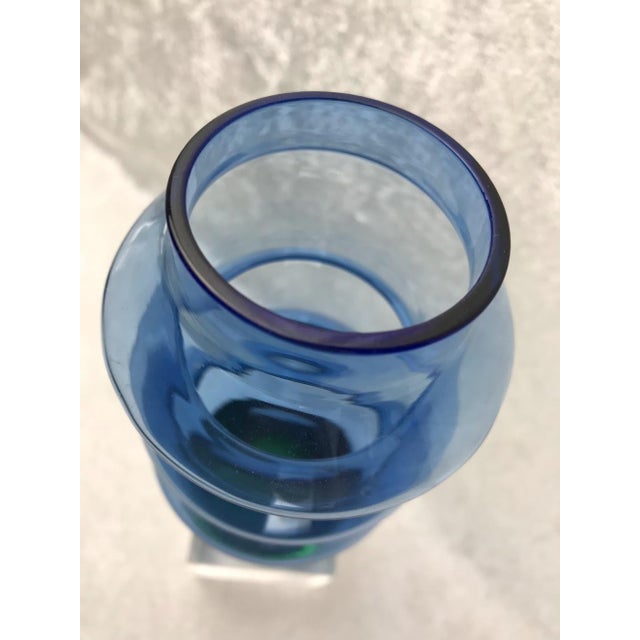 Mid-Century Swedish Cased Glass Hooped Vase by Bo Borgström for Åseda For Sale In Phoenix - Image 6 of 7