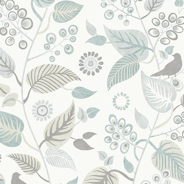 Boråstapeter Leaf Rhapsody Wallpaper In Slate For Sale