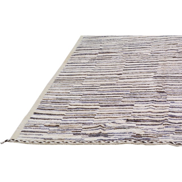 Moroccan Hand Knotted Wool Rug, 9'3"x12'3" For Sale - Image 4 of 6