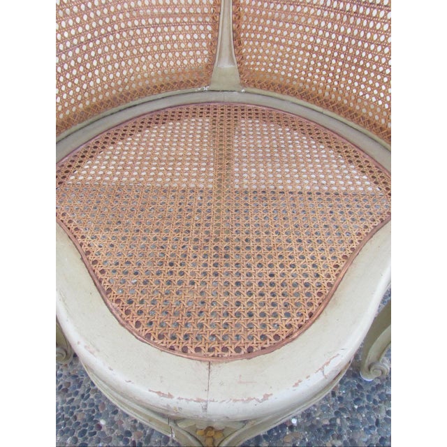 Wood Antique French Louis XV Style Painted Corner Chair For Sale - Image 7 of 18
