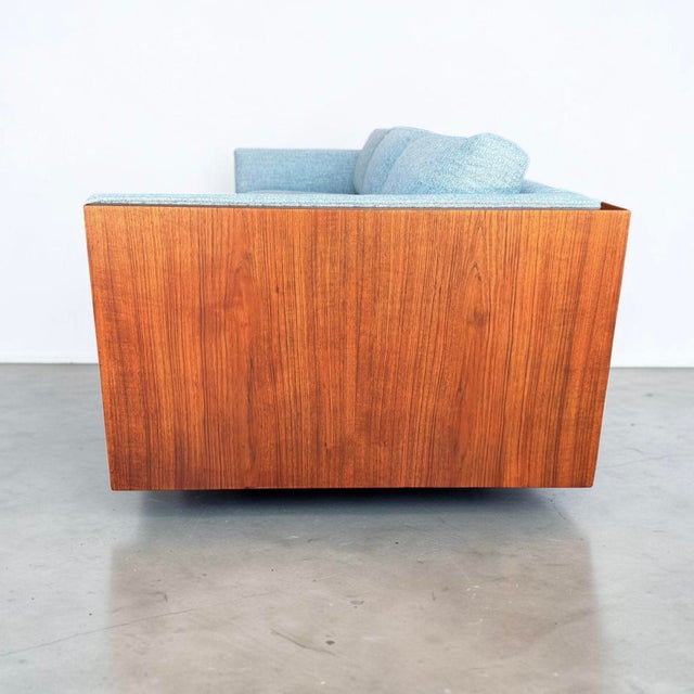 Teak Case Sofa in the Manner of Milo Baughman For Sale In Palm Springs - Image 6 of 8