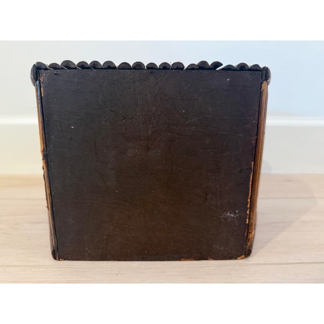 Mid 20th Century Vintage Split Reed and Brass Ring Box For Sale - Image 5 of 12