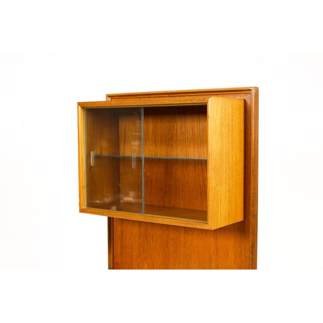 1960s Danish Modern Mid Century Teak Angular Dry Bar With Display Cabinet — Turnidge For Sale - Image 13 of 14