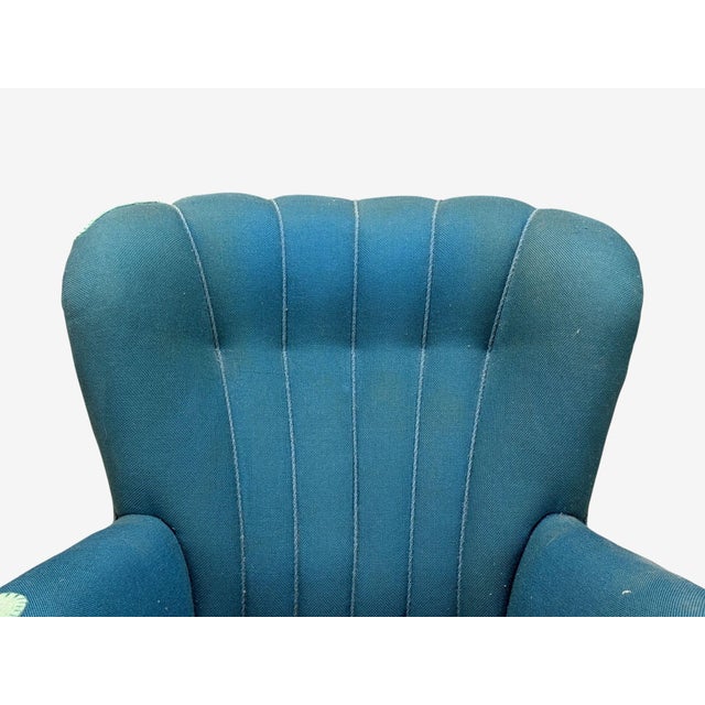 1930s Danish Cabinetmaker, Lounge Chair, Beech, Wool, Denmark, 1930s For Sale - Image 5 of 11