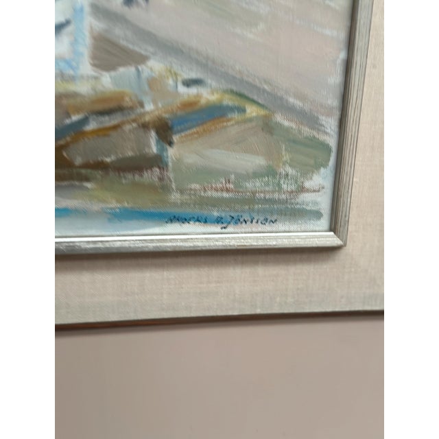 Anders A. Jönsson, Marina, 1950s, Oil Painting on Canvas, Framed For Sale - Image 6 of 18