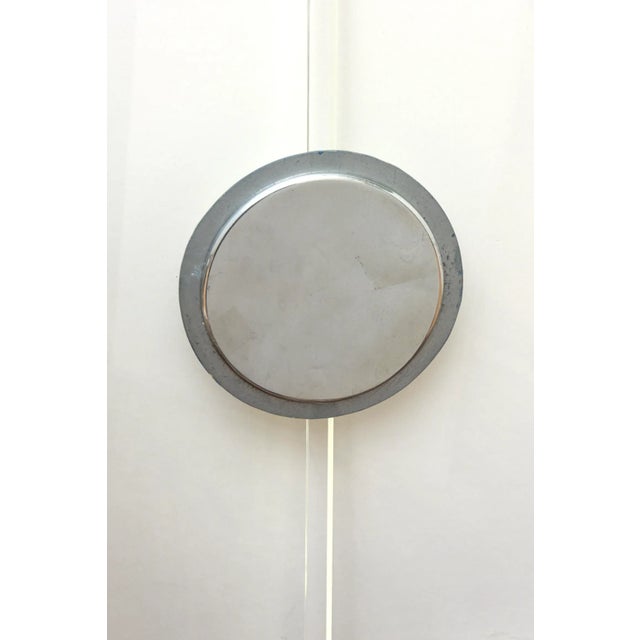 White Vintage White Lacquered Over Wood, Chrome, Steel, Glass and Lucite Floating Desk Custom 70's For Sale - Image 8 of 10