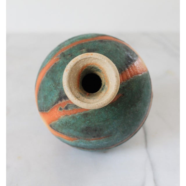 Vintage Studio Art Tilted Pottery Bud Vase For Sale In Milwaukee - Image 6 of 7