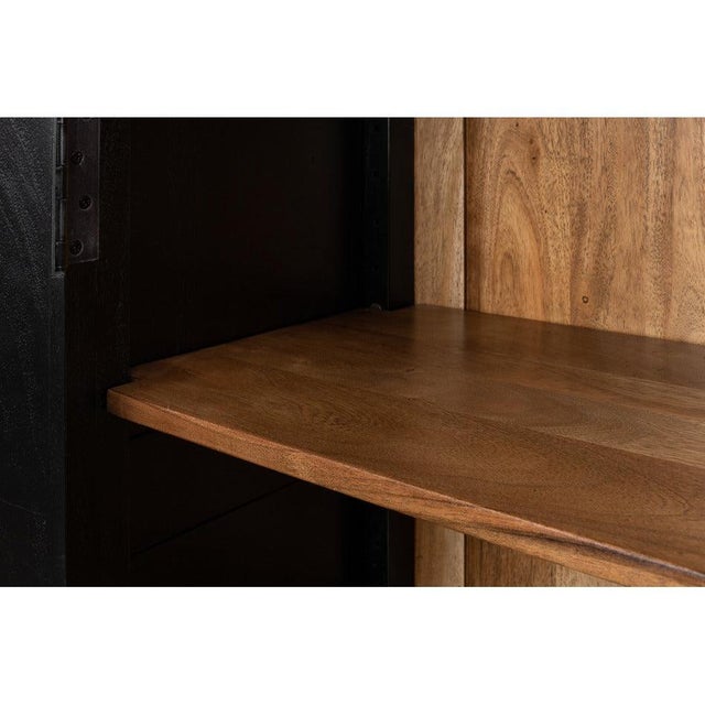 Traditional Tall Bookcase, 80" - Ebonized Walnut with Glass Display Doors For Sale In Raleigh - Image 6 of 11