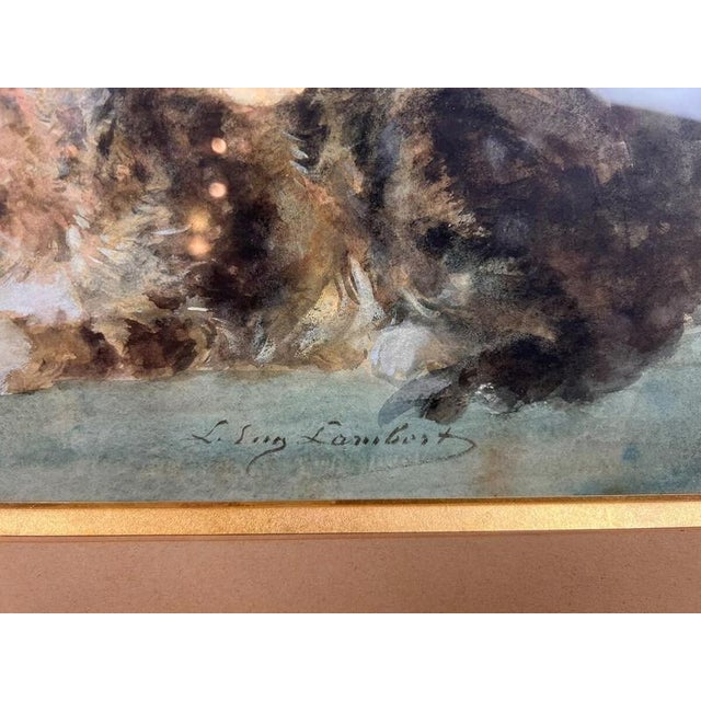 Eugène Louis Lambert, Cats, 19th Century, Watercolor and Gouache For Sale - Image 3 of 10