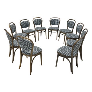 Thonet Dining Chairs, Set of Ten, Perennials Performance Fabric, 1980s For Sale