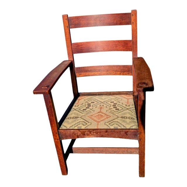 Charles Stickley Oak Armchair Circa 1909 For Sale