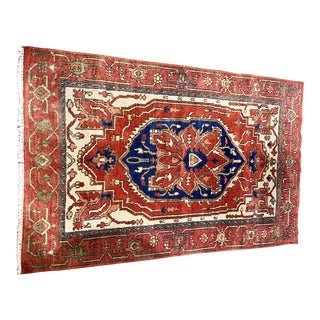 Vintage Oriental Saraband Hand Woven Rug 5' by 3'16 For Sale