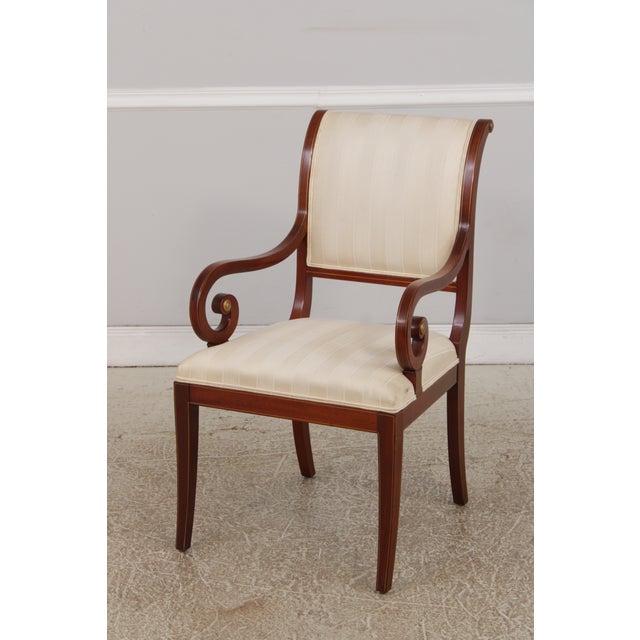 Traditional Kindel Mahogany Grand Rapids Sleigh Back Arm Chair For Sale - Image 3 of 17