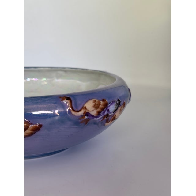 Antique Lusterware Goose Motif Decorative Bowl For Sale - Image 12 of 15