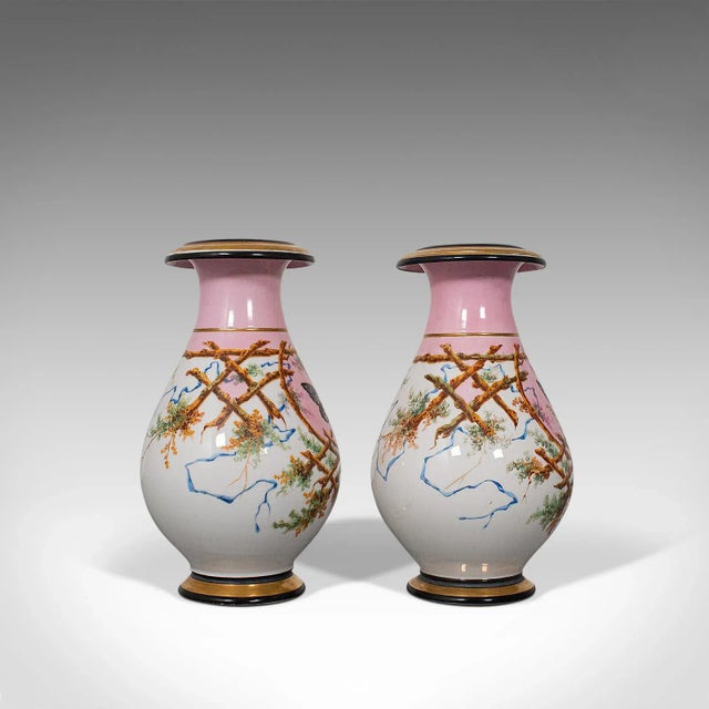 Late 19th Century Ceramic French Victorian Urns - A Pair For Sale - Image 6 of 13