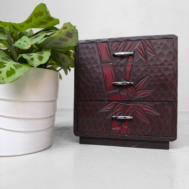 Mid-Century Modern Small Japanese Storage Cabinet in Bamboo, 1960s For Sale - Image 3 of 8