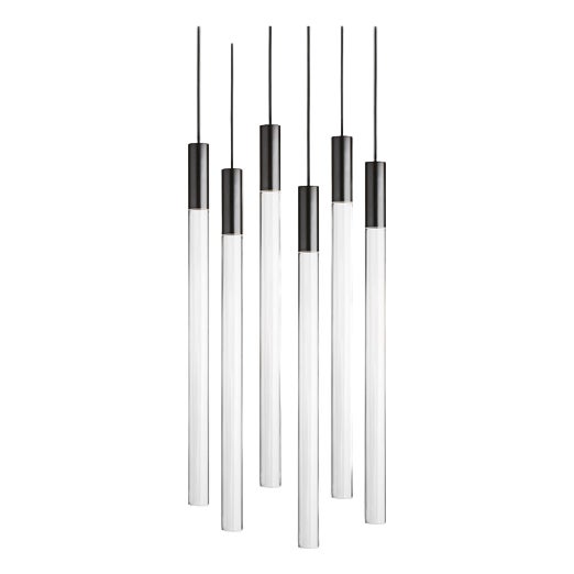 Black Plexi Lamps by Angelo Mangiarotti for Karakter, Set of 6 For Sale