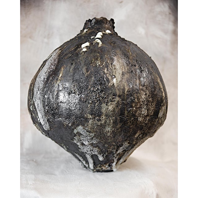 Shou Sugi Ban Moon Vase Handmade For Sale In Los Angeles - Image 6 of 14