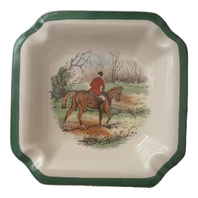 Spode English Equestrian “Homeward” Trinket or Ash Tray For Sale