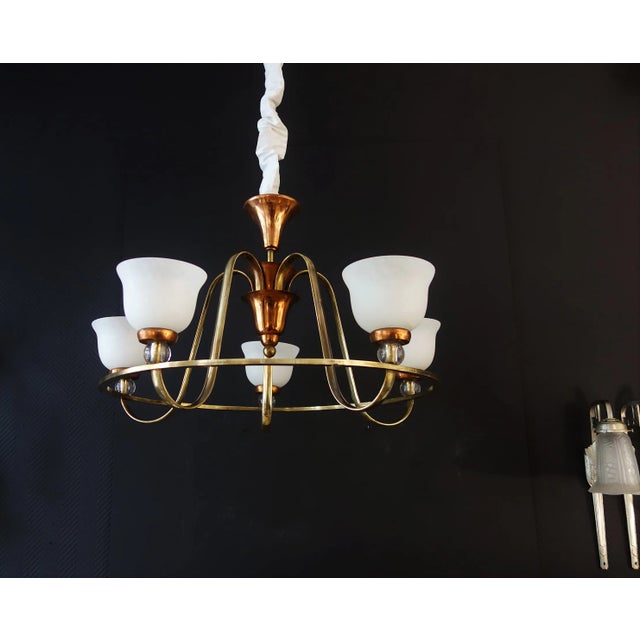 1920s Art Deco Chandelier For Sale - Image 5 of 7