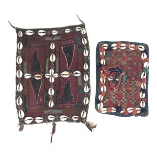 Vintage Banjara Galla Textiles With Cowrie Shells - Pair For Sale