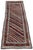 A beautiful antique Kurdish runner, hand woven circa 1900. The design features a series of multicoloured diagonal bands...
