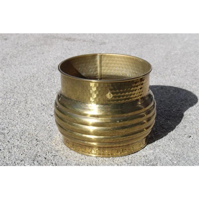 Gold Round Solid Brass Plant Holder, Italy, 1970s For Sale - Image 8 of 8