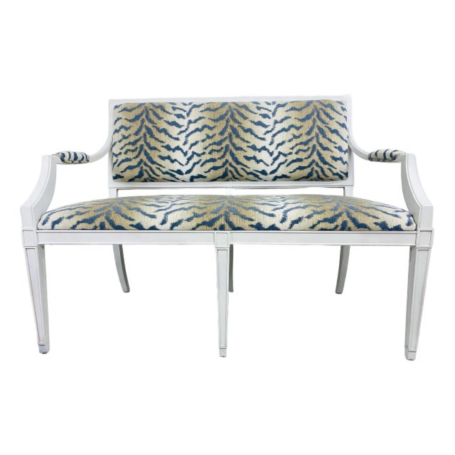 Milling Road for Baker French Empire Settee Designed by Darryl Carter For Sale
