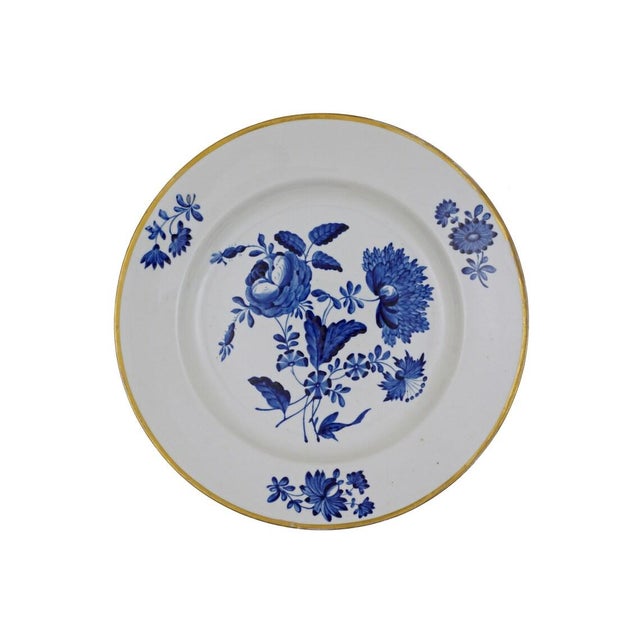 Early 19th Century Early 19th Century Georgian Derby Botanical Plate Duesbury Bloor Mark Blue Gilt - a Pair For Sale - Image 5 of 10