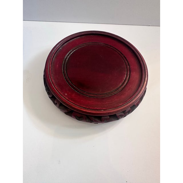 Blue Chinese Cloisonné Ginger Jar on Carved Wood Stand For Sale - Image 12 of 12