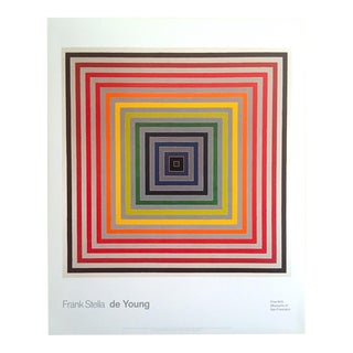 Frank Stella Modernist Offset Lithograph Print Abstract Museum Poster " Lettre Sur Les Aveugles II " 1974 For Sale