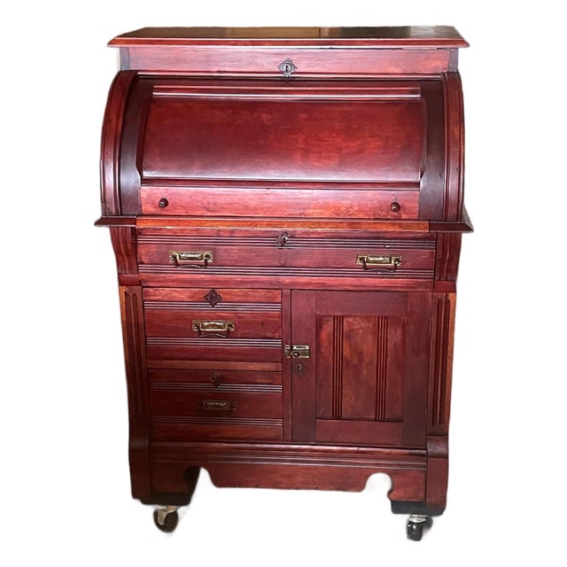 Vicorian Eastlake Barrel Top Desk C. 1870 For Sale