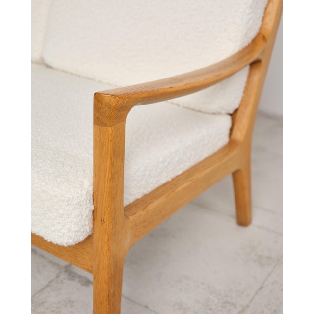 Mid-Century Danish Three-Seater Sofa in Oak with Bouclé Cover by Ole Wanscher for France & Son, 1950s For Sale - Image 10 of 18