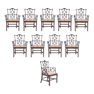 Set of Ten Chippendale Armchairs